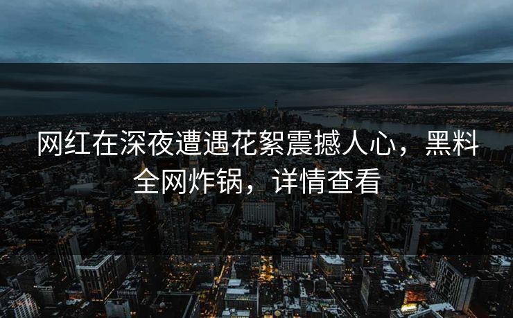 网红在深夜遭遇花絮震撼人心，黑料全网炸锅，详情查看